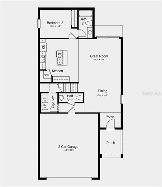 2D floor plan layout of this home in Coasterra Community Group Page, Palmetto, FL (Image 3).