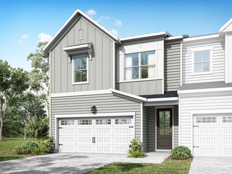 Representative exterior photo of a completed home built from the Felix by Tri Pointe Homes in The Townes at Willow Park, Cary, NC (Image 13).