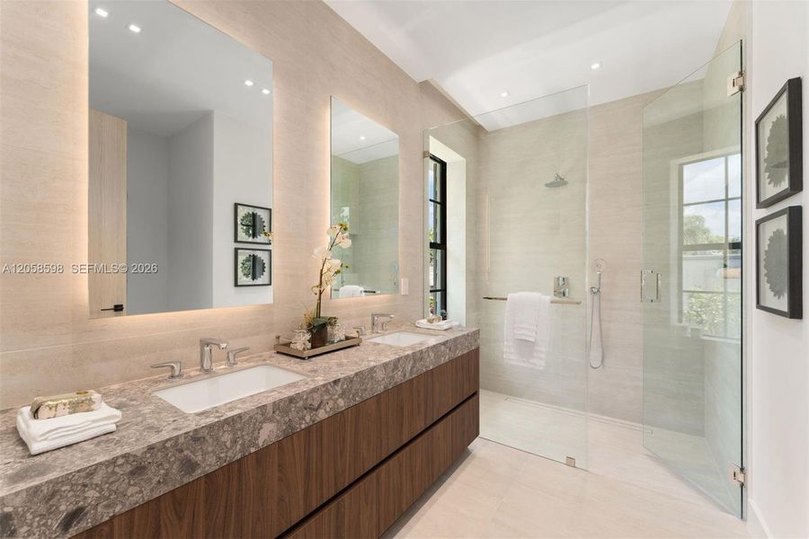 Furnished interior view inside a new home in , Miami (Image 11).