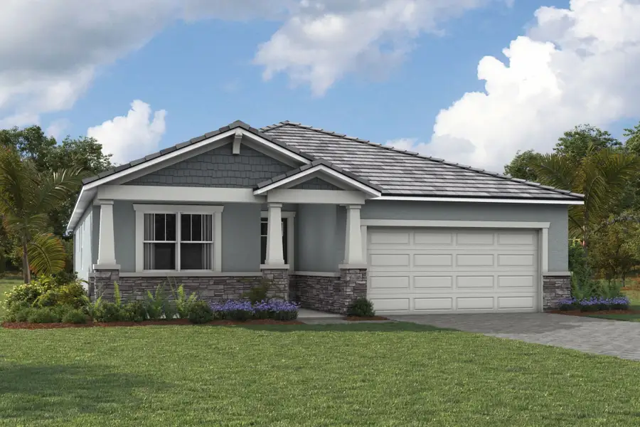 Representative exterior photo of a completed home built from the Merigold by Mattamy Homes in Wellen Park, Venice, FL (Image 2). Representative exterior photo of a completed home built from the Merigold by Mattamy Homes in Wellen Park, Venice, FL (Image 2).