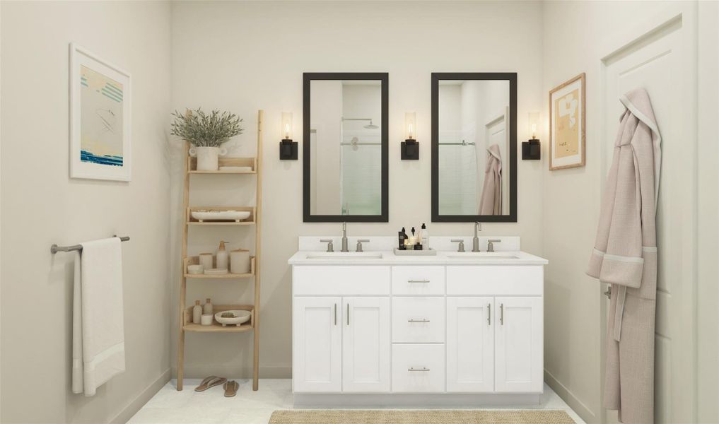 Relaxing primary bath (*Artist rendering used for illustration purposes only.)