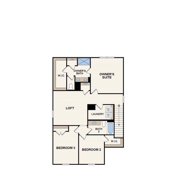 2D floor plan layout of this home in Blue Sky Meadows, Monroe, NC (Image 3).
