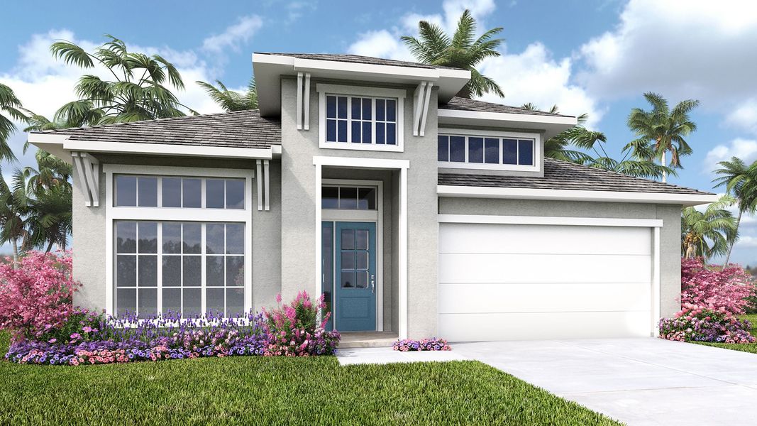 Representative exterior photo of a completed home built from the 2555F by Perry Homes in Star Farms at Lakewood Ranch, Bradenton, FL (Image 18).