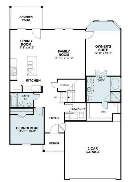 2D floor plan layout of this home in Moran Ranch, Willis, TX (Image 6).