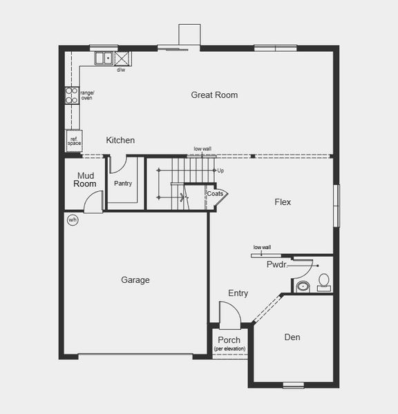 2D floor plan layout for the Plan 3016 by KB Home in Cameron Preserve, Sanford, FL (Image 12).