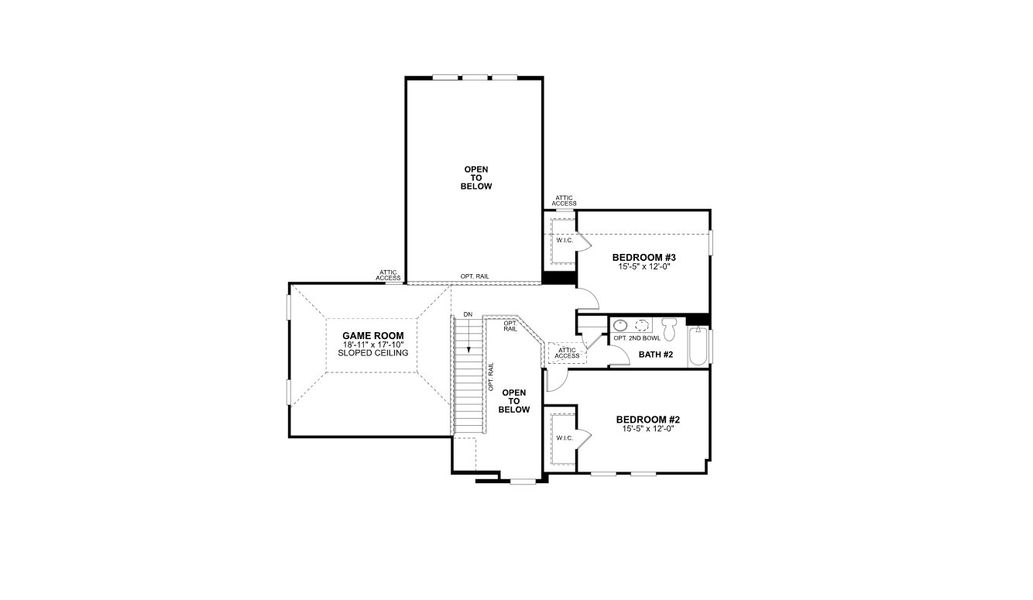 2D floor plan layout for the San Gabriel Dc by M/I Homes in Berryknoll, Montgomery, TX (Image 4).