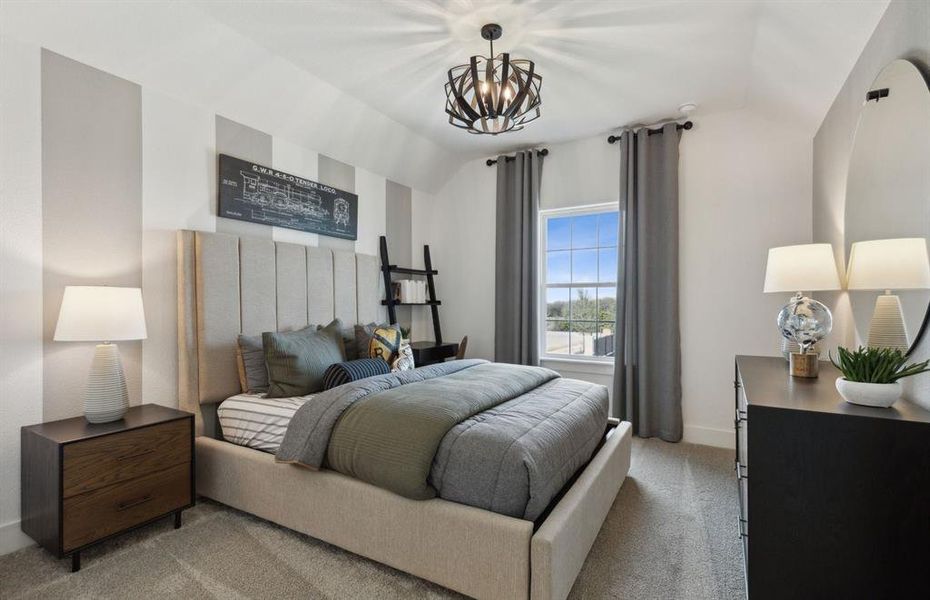 *actual home, furniture not included - Spacious secondary bedroom with large windows