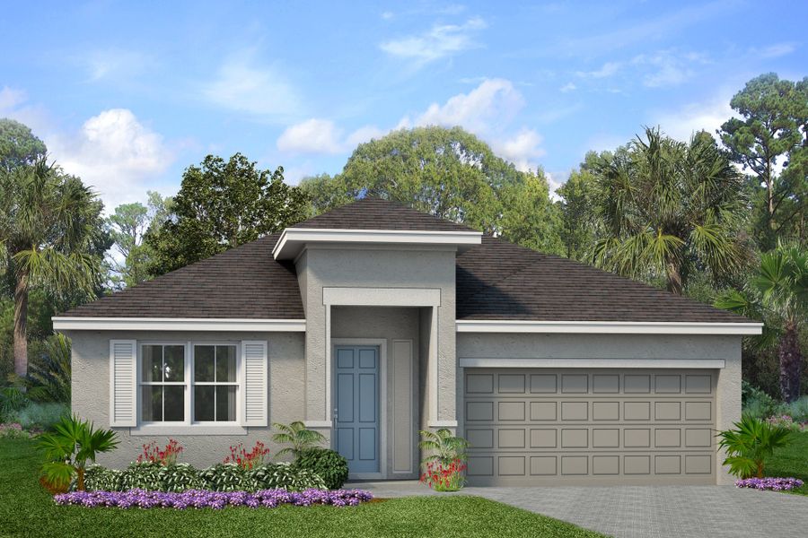 Representative exterior photo of a completed home built from the Evolve by Park Square Residential in Cypress Park Estates, Haines City, FL (Image 19).