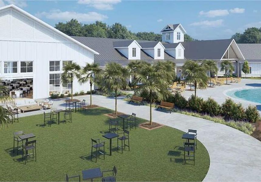 Front exterior of a new home in Horizons at Summers Corner | 55+: The Legends, Summerville, SC, highlighting curb appeal (Image 18).