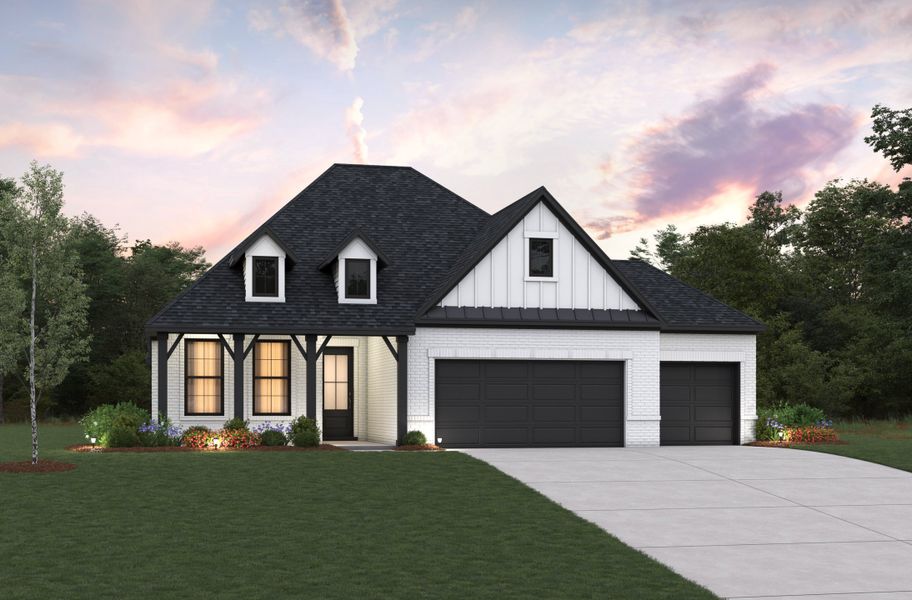 Representative exterior photo of a completed home built from the Cameron by Beazer Homes in Arabella on the Prairie: Heritage Collection, Richmond, TX (Image 22). Representative exterior photo of a completed home built from the Cameron by Beazer Homes in Arabella on the Prairie: Heritage Collection, Richmond, TX (Image 22).