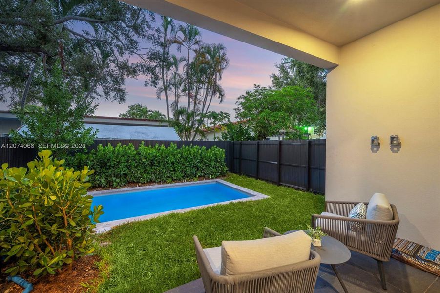 Exterior details and patio area of a home in , Miami (Image 27). Exterior details and patio area of a home in , Miami (Image 27).
