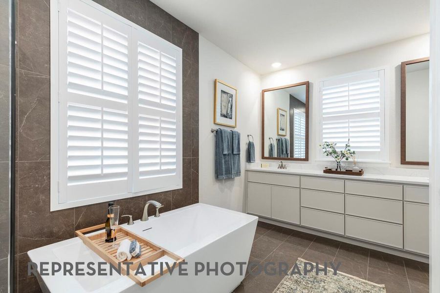 Furnished interior view inside a new home in Palmera Ridge, Leander (Image 4).