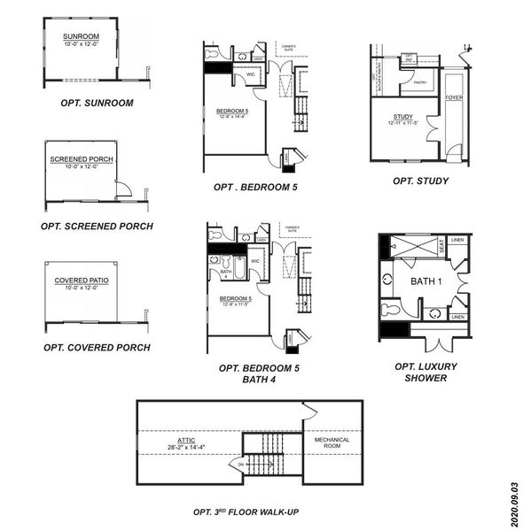 2D floor plan layout of this home in Reserve at Tap Root Farms, Fletcher, NC (Image 3).