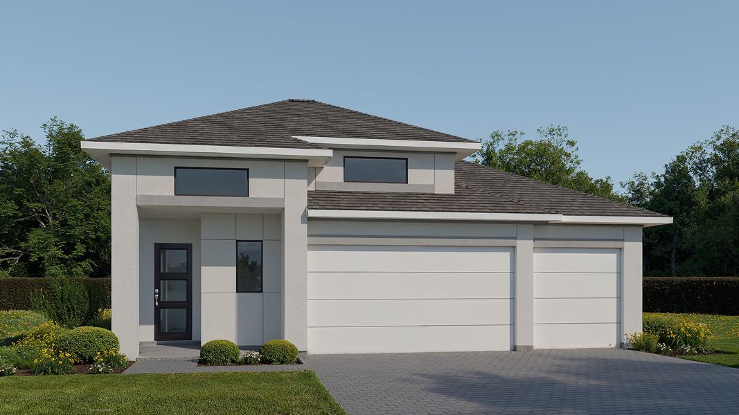 Representative exterior photo of a completed home built from the 2262F by Perry Homes in Mandarin Grove, Palmetto, FL (Image 1).
