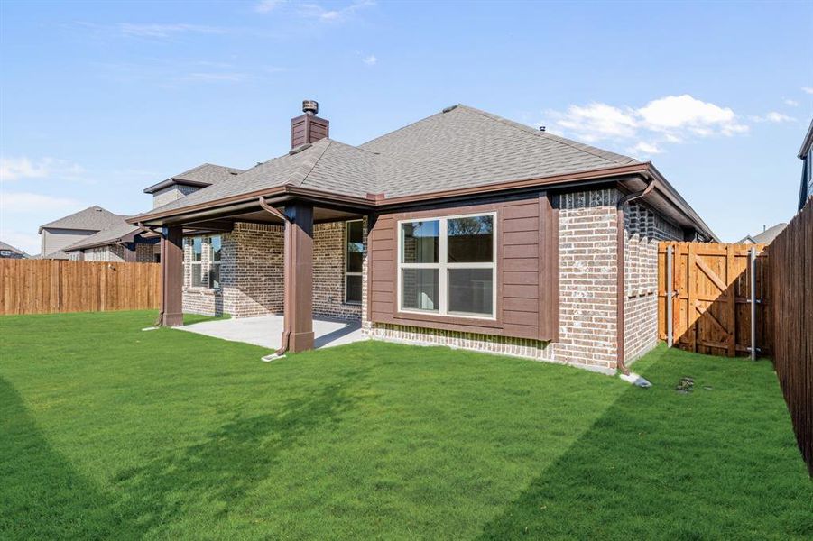 Exterior details and patio area of a home in Bear Creek Classic 60, Lavon (Image 4). Exterior details and patio area of a home in Bear Creek Classic 60, Lavon (Image 4).