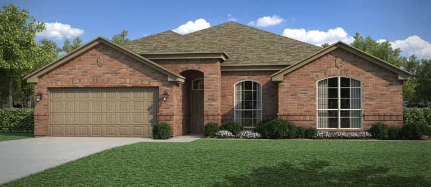 Representative exterior photo of a completed home built from the Iverson III by Cheldan Homes in Arbor Oaks, Boyd, TX (Image 1). Representative exterior photo of a completed home built from the Iverson III by Cheldan Homes in Arbor Oaks, Boyd, TX (Image 1).