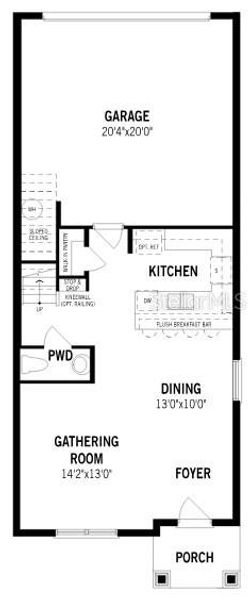 2D floor plan layout of this home in Hickory Grove, Winter Springs, FL (Image 3).