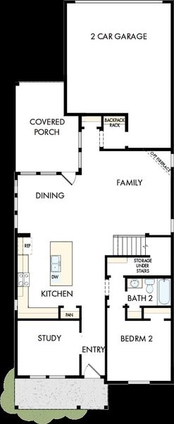 2D floor plan layout of this home in Elyson - Grove Row Collection, Katy, TX (Image 5).