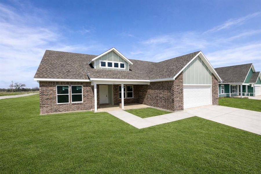 Front exterior of a new home in , Cleburne, TX, highlighting curb appeal (Image 1). Front exterior of a new home in , Cleburne, TX, highlighting curb appeal (Image 1).