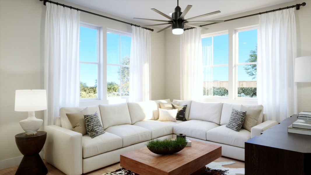 Representative furnished interior of a home built from the 2404 by Risewell Homes in Harvest Crossing, Aurora (Image 7). Representative furnished interior of a home built from the 2404 by Risewell Homes in Harvest Crossing, Aurora (Image 7).