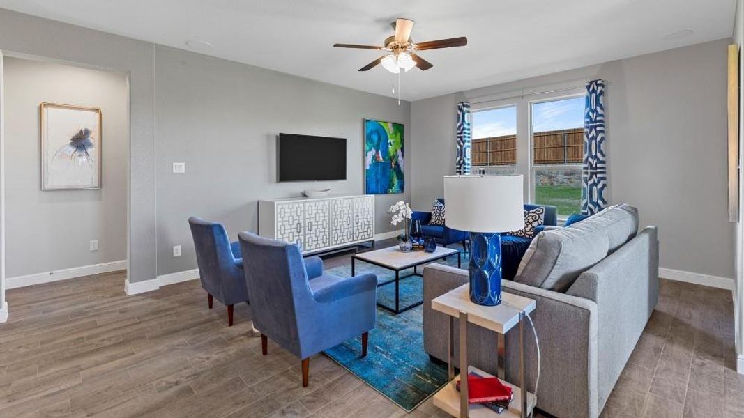Furnished interior view inside a new home in Bluestem, Rhome (Image 10). Furnished interior view inside a new home in Bluestem, Rhome (Image 10).