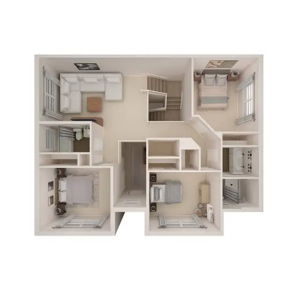 2D floor plan layout for the Santa Fe by K. Hovnanian® Homes in Kreymer at the Park, Wylie, TX (Image 17).