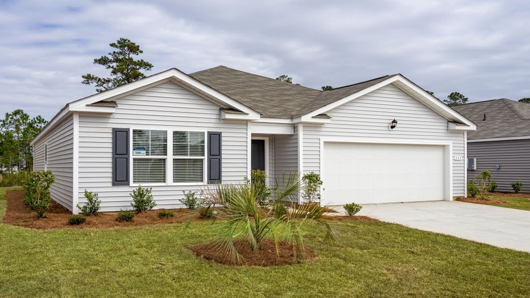 Representative exterior photo of a completed home built from the Cali by D.R. Horton in Jordanville Farms, Galivants Ferry, SC (Image 18).
