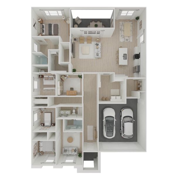 2D floor plan layout for the Flagstaff by K. Hovnanian® Homes in Estates at Rancho Mirage, Maricopa, AZ (Image 4). 2D floor plan layout for the Flagstaff by K. Hovnanian® Homes in Estates at Rancho Mirage, Maricopa, AZ (Image 4).