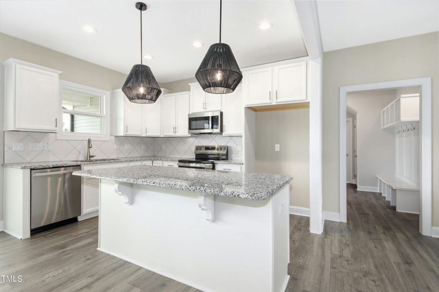 Kitchen with large center island