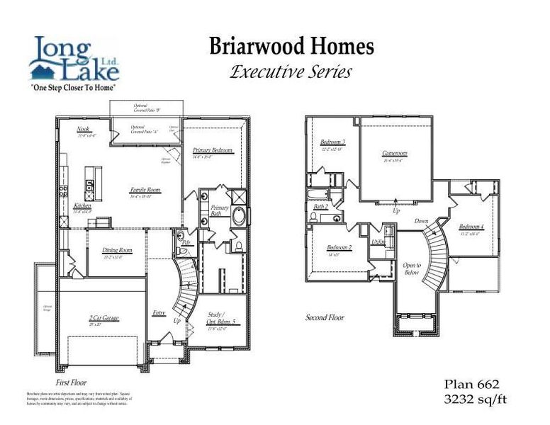 This floor plan features 4 bedrooms, 3 full baths, 1 half bath and over 3,500 square feet of living space.