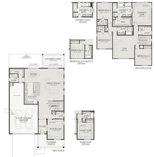 2D floor plan layout for the 2908 by Homes by Towne in Laveen Vistas II, Laveen, AZ (Image 3).