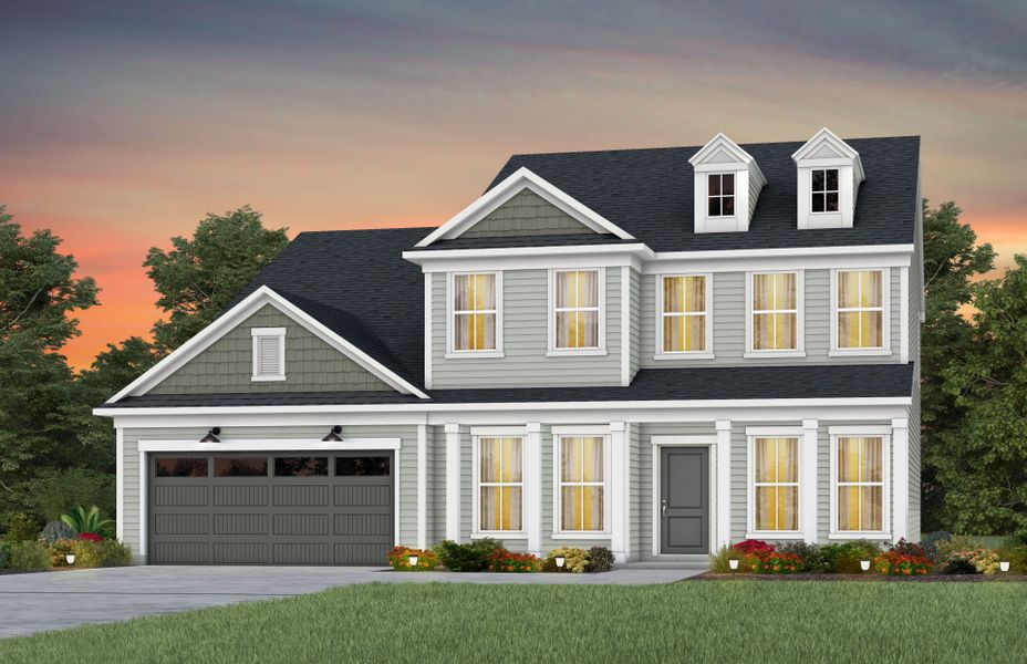 Front exterior of a new home in Kinsdale, Lancaster, SC, highlighting curb appeal (Image 33). Front exterior of a new home in Kinsdale, Lancaster, SC, highlighting curb appeal (Image 33).