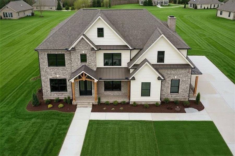 Front exterior of a new home in , Buford, GA, highlighting curb appeal (Image 5). Front exterior of a new home in , Buford, GA, highlighting curb appeal (Image 5).