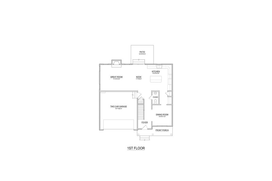 2D floor plan layout of this home in Arbor Hills South, Greenville, NC (Image 6).