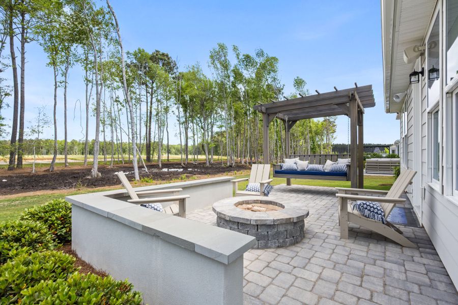 Exterior details and patio area of a home in Del Webb Savannah at Heartwood, Richmond Hill (Image 4). Exterior details and patio area of a home in Del Webb Savannah at Heartwood, Richmond Hill (Image 4).
