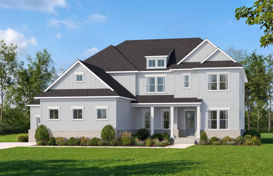 Representative exterior photo of a completed home built from the Sutton by John Wieland in McCoy Farm, Wesley Chapel, NC (Image 15).