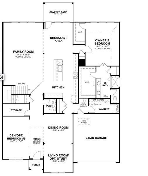 2D floor plan layout for the San Marcos by M/I Homes in Barksdale, Leander, TX (Image 4).