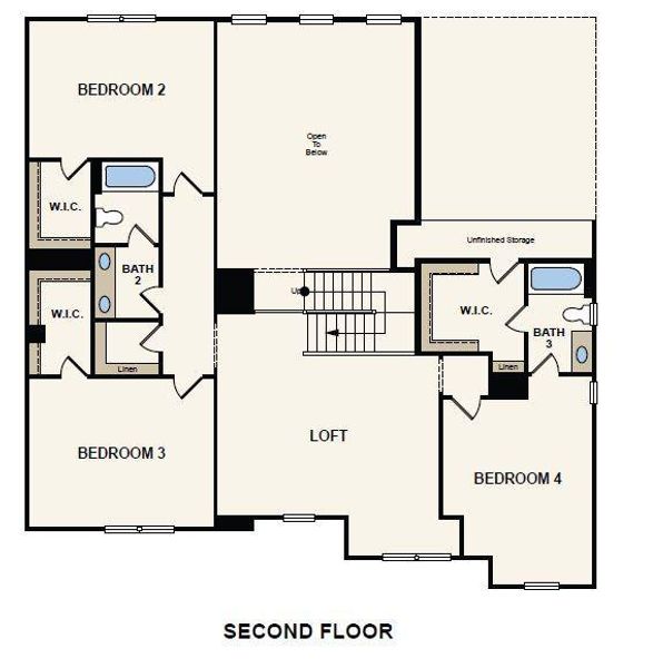 2D floor plan layout of this home in Sifford Farms, Stanley, NC (Image 3).