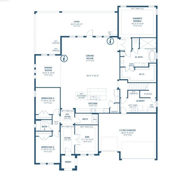 2D floor plan layout for the Key West II by Homes by WestBay in Oakfield, Parrish, FL (Image 6).