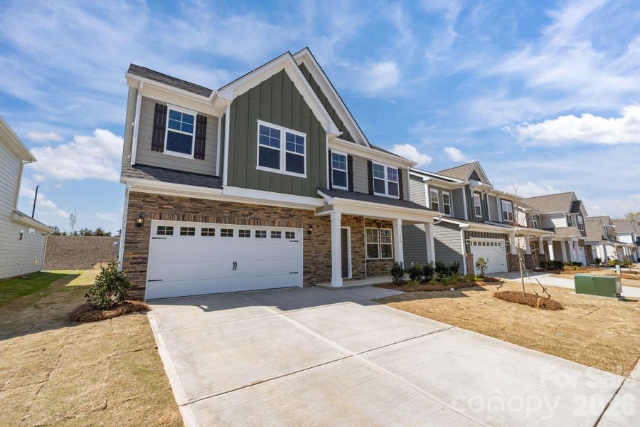 Front exterior of a new home in McFarland Estates, York, SC, highlighting curb appeal (Image 16).