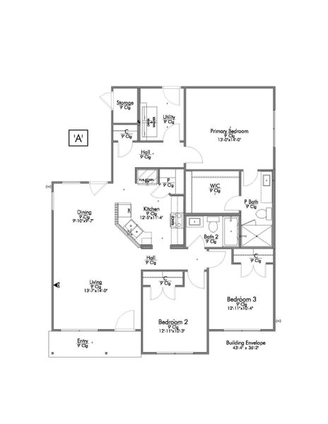 2D floor plan layout for the The 1271 by Stylecraft Builders in The Cottages at Pagosa Springs, Bryan, TX (Image 3). 2D floor plan layout for the The 1271 by Stylecraft Builders in The Cottages at Pagosa Springs, Bryan, TX (Image 3).