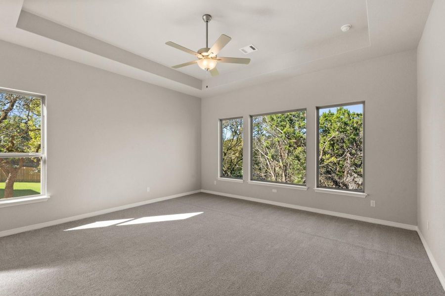 Primary Bedroom with Tray Ceiling