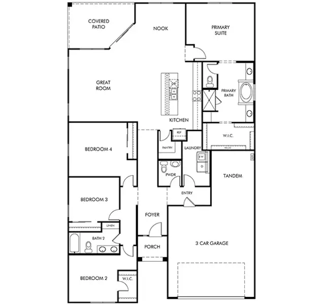 2D floor plan layout of this home in Paloma Creek - Signature Series, Surprise, AZ (Image 1). 2D floor plan layout of this home in Paloma Creek - Signature Series, Surprise, AZ (Image 1).
