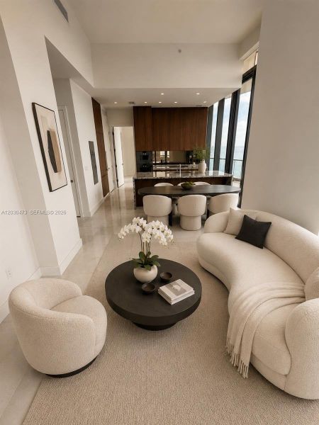 Furnished interior view inside a new home in , Miami (Image 8).