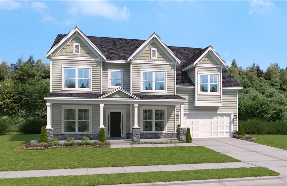 Representative exterior photo of a completed home built from the The Seneca by Stanley Martin Homes in Glenhurst, Matthews, NC (Image 23).