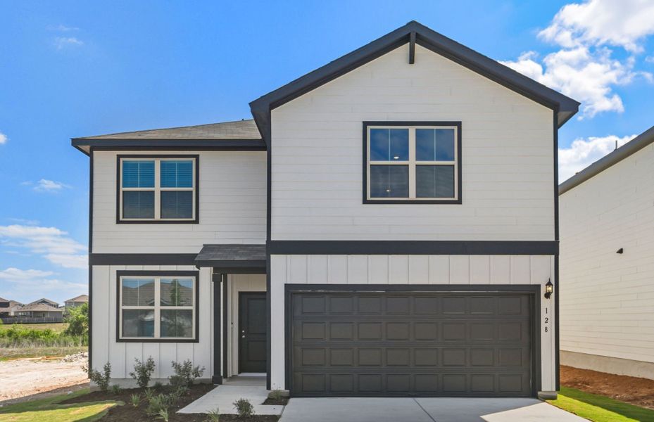 Front exterior of a new home in Sonterra, Jarrell, TX, highlighting curb appeal (Image 20).