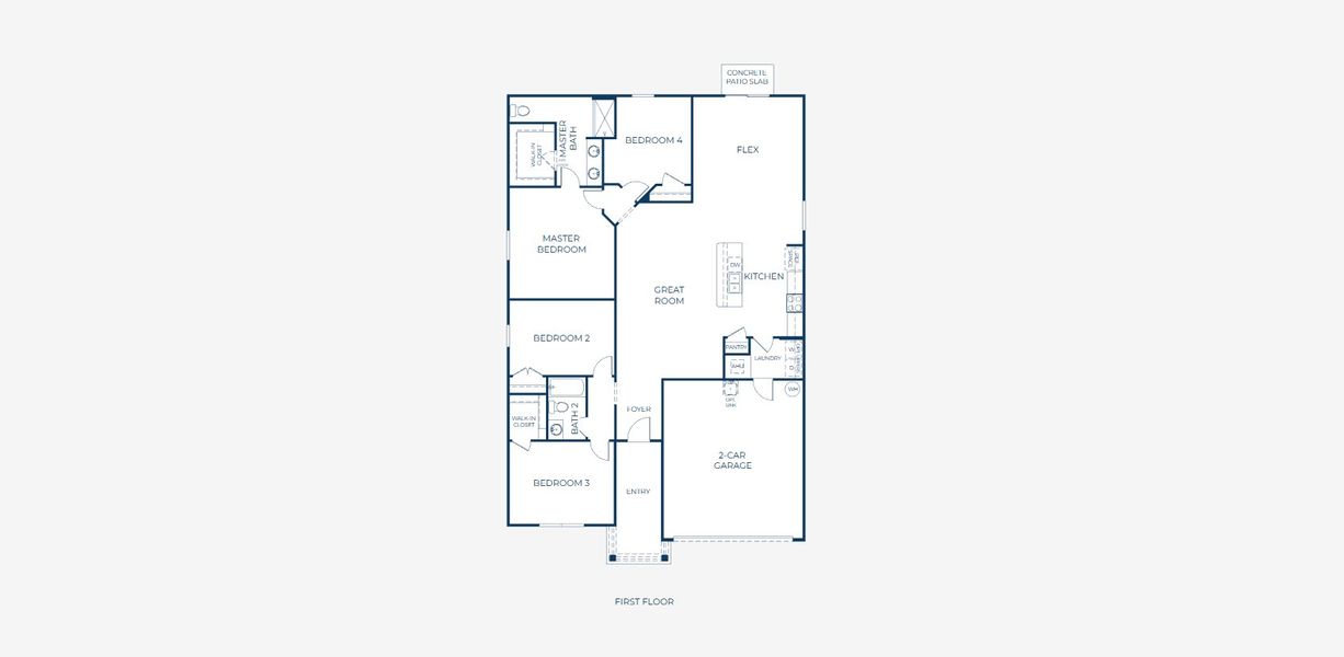 2D floor plan layout of this home in Oakstone Farms, Leesburg, FL (Image 5).