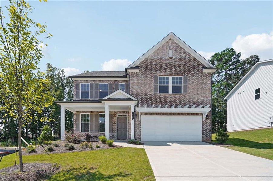 Front exterior of a new home in The Estates at Casteel, Bethlehem, GA, highlighting curb appeal (Image 19).