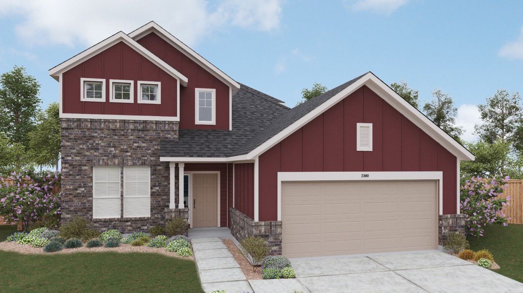 2D floor plan layout for the Southfork by DRB Homes in Westridge, San Antonio, TX (Image 14).