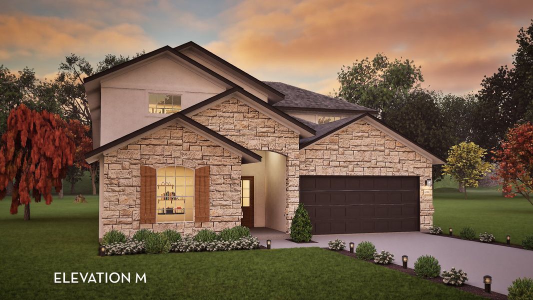 Representative exterior photo of a completed home built from the Yuma by CastleRock Communities in Lariat, Liberty Hill, TX (Image 2).